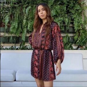 ZARA Short Print Dress Boho New